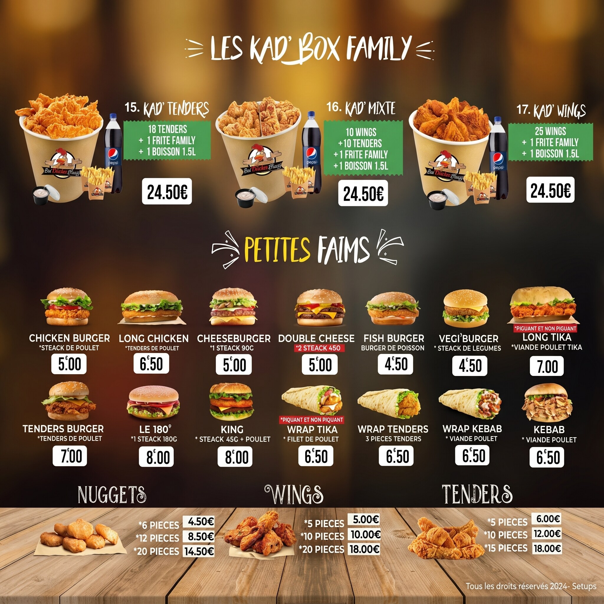 Box Family Kad' Chicken Street - tenders, mixte, wings